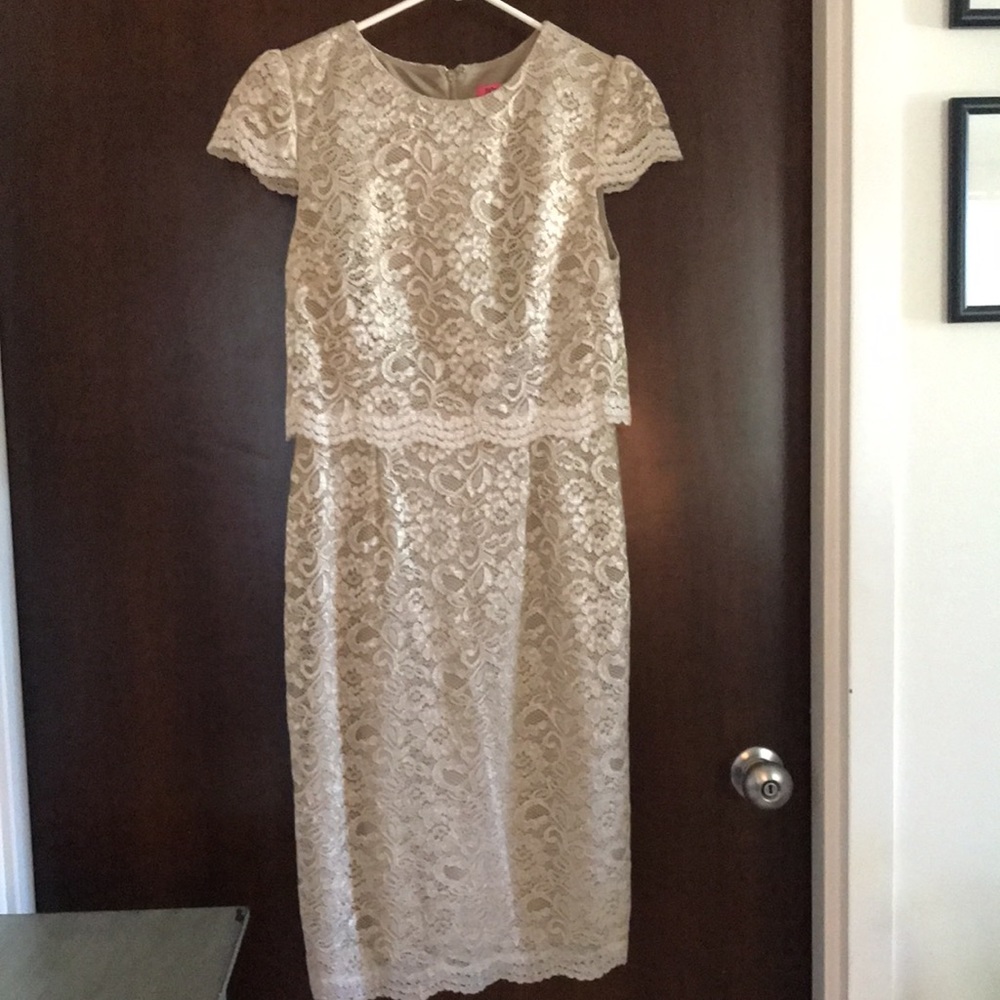 Betsey Johnson-Gold Cocktail Dress